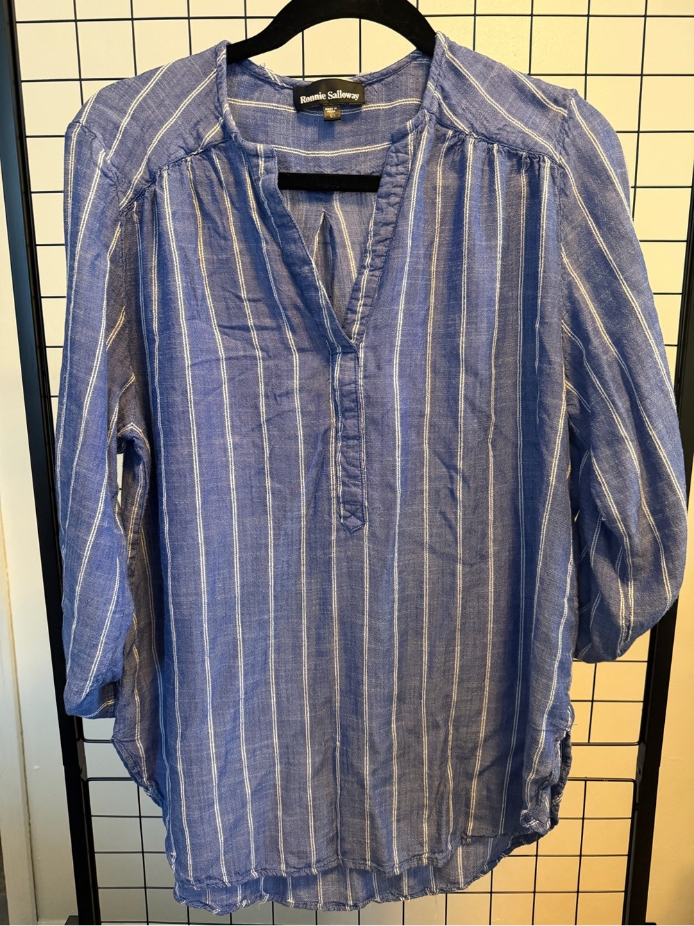 Romina Salloway Blue Stripe Women’s Button-Down Tunic